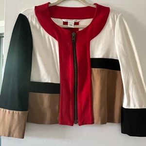 Stylish Trendy Color Block Box Shape Diane Von Furstenberg Blazer 8